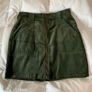 NWOT Forest green corduroy skirt
